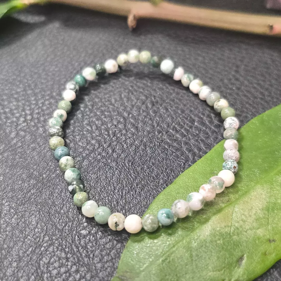 Moss Agate Bracelet (4mm) thumbnail