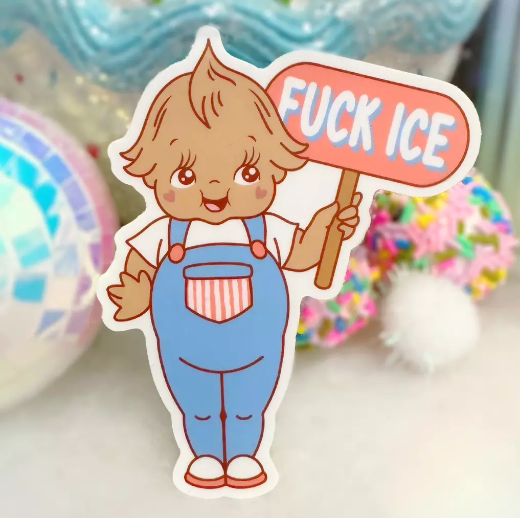 F*ck ICE Kewpie Sticker thumbnail