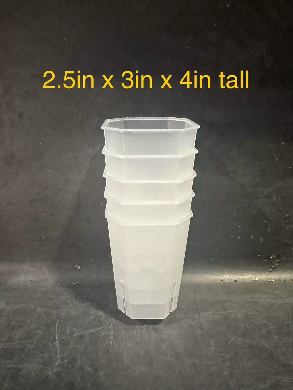 5 pack - 3in wide x 4in deep clear pots thumbnail