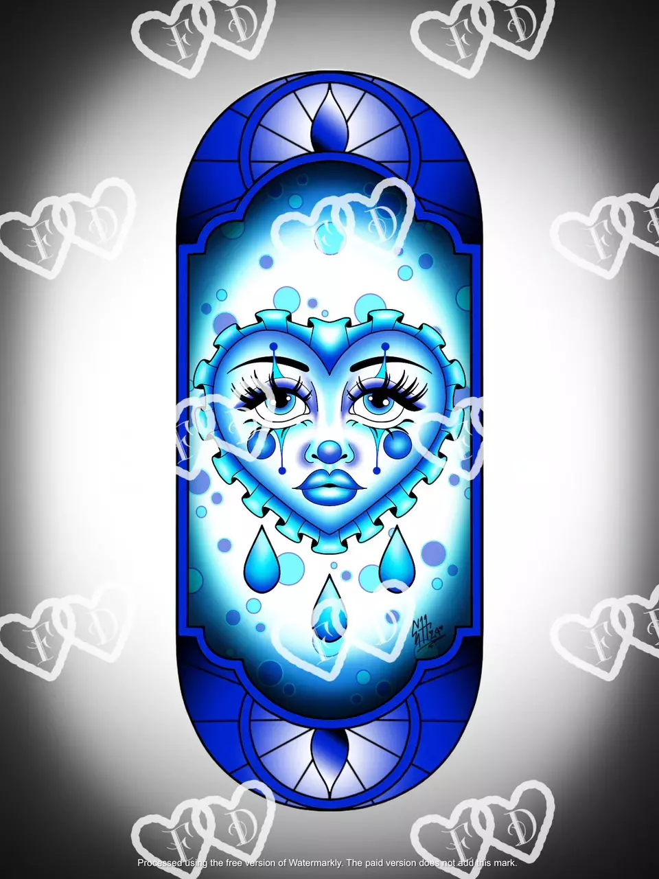 Crying Clown - Blue - Art Print thumbnail