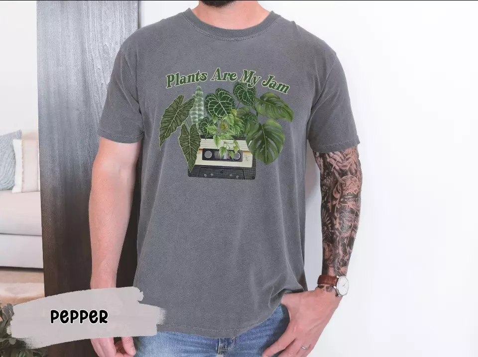 Plants Are My Jam Retro Vibes Cassette Tape T-shirt thumbnail