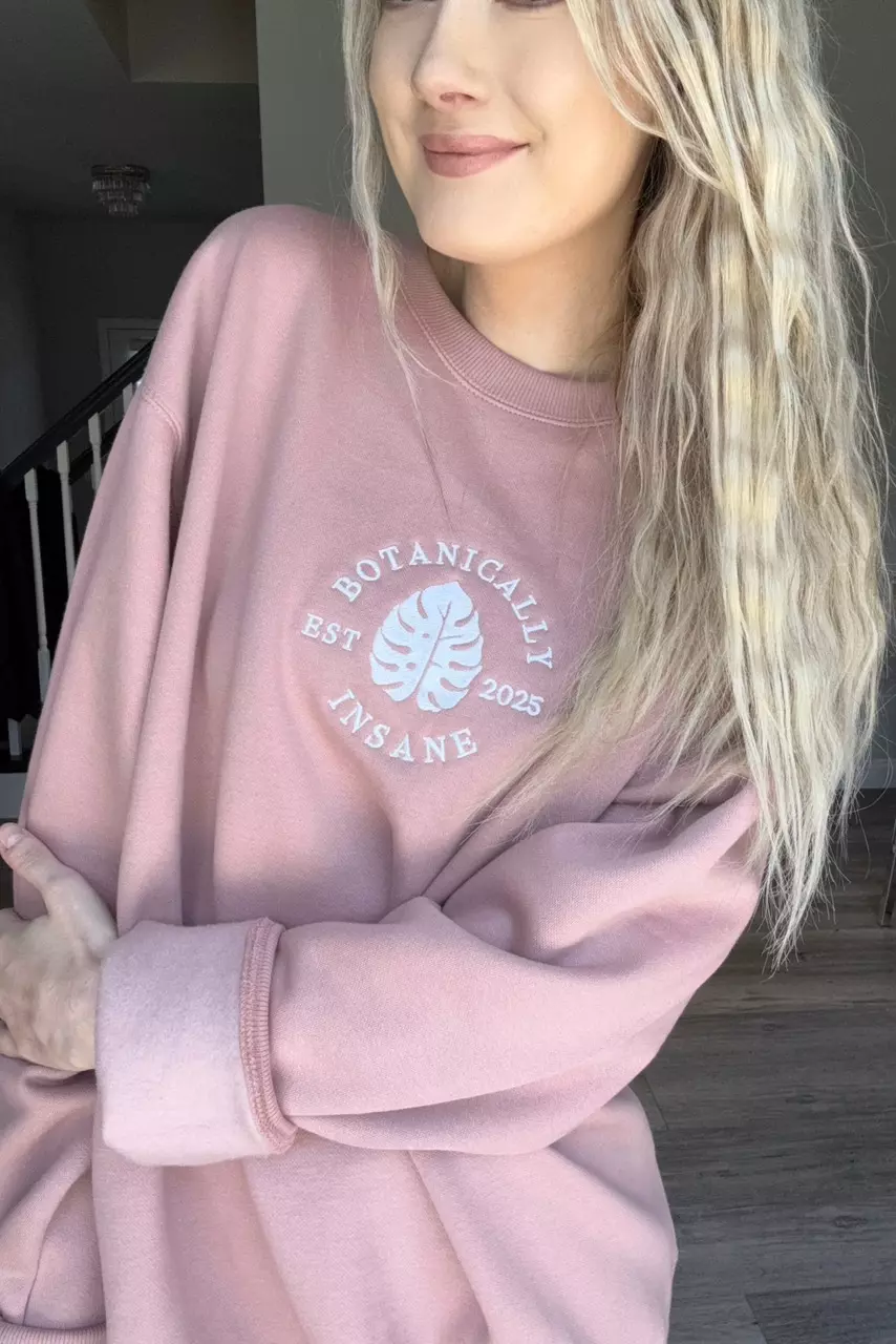 Embroidered Monstera Crewneck Sweatshirt thumbnail