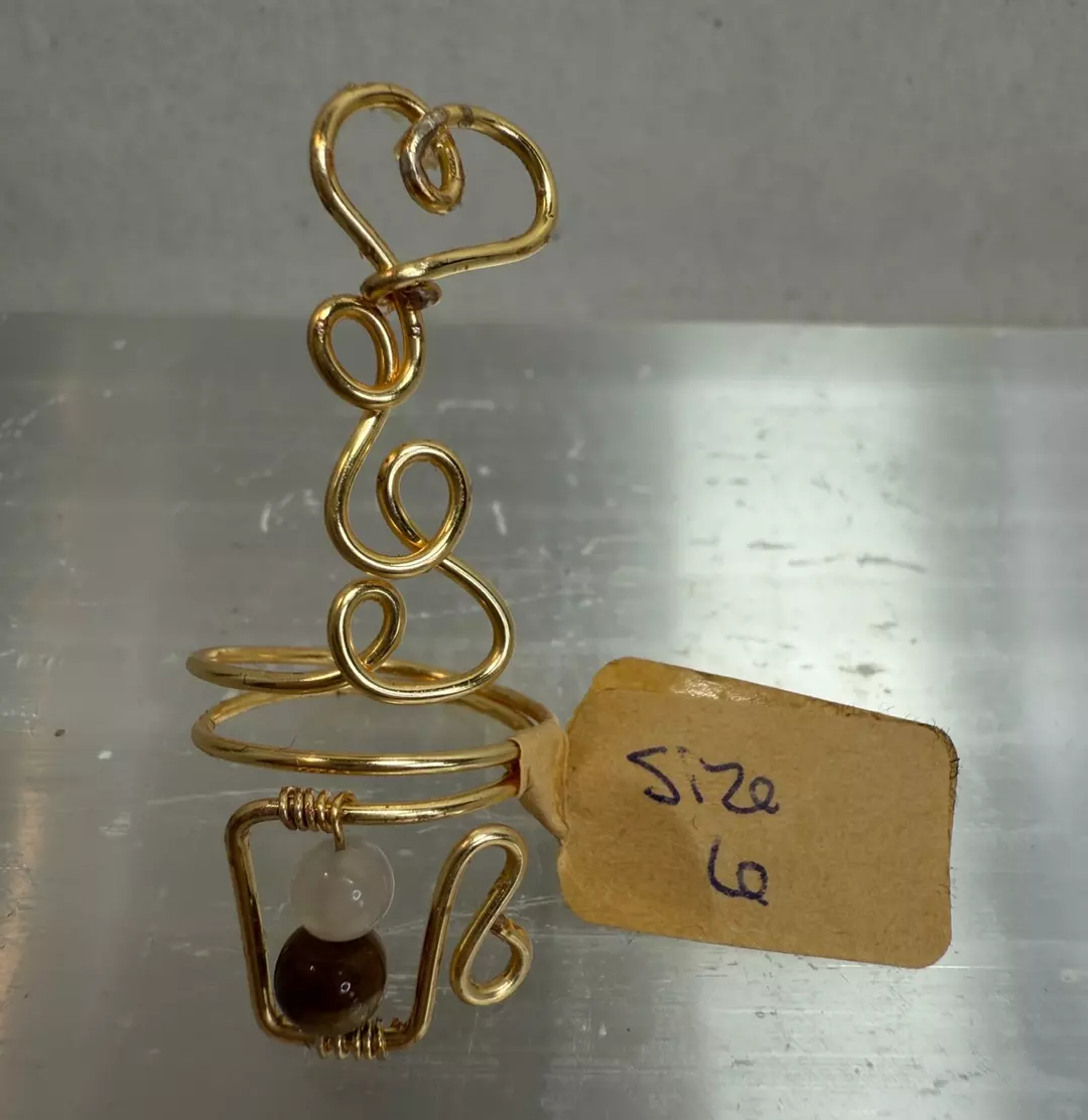 Size 6 coffee cup ring with heart thumbnail