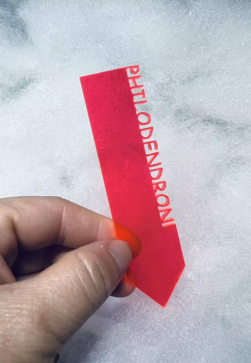 Clear Pink Philodendron Plant Marker thumbnail