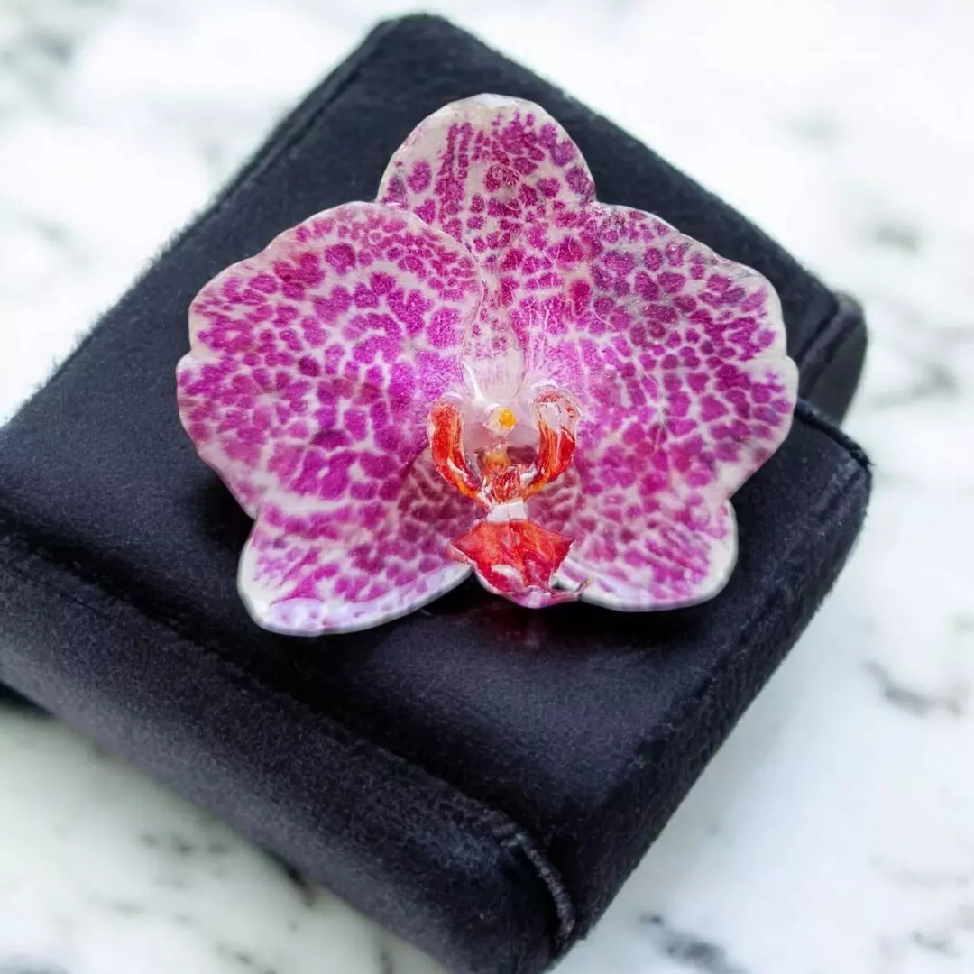 Real Orchid flower pin thumbnail