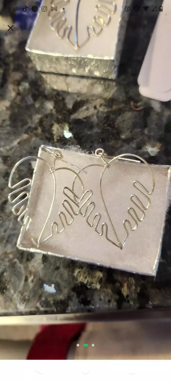 Sterling Silver Monstera Earrings thumbnail