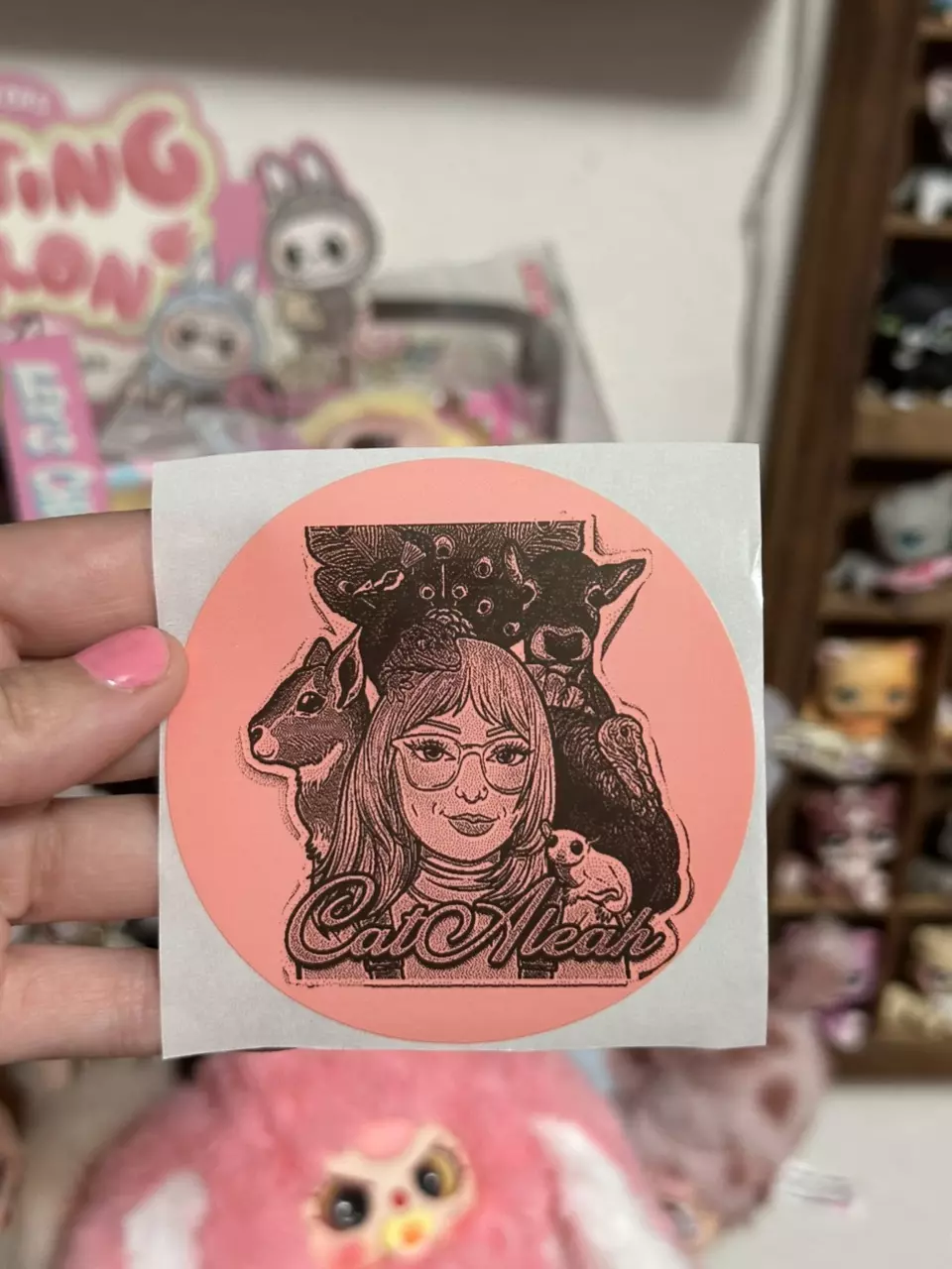 x1 CatAleah Pink and Black Sticker, 3x3 thumbnail