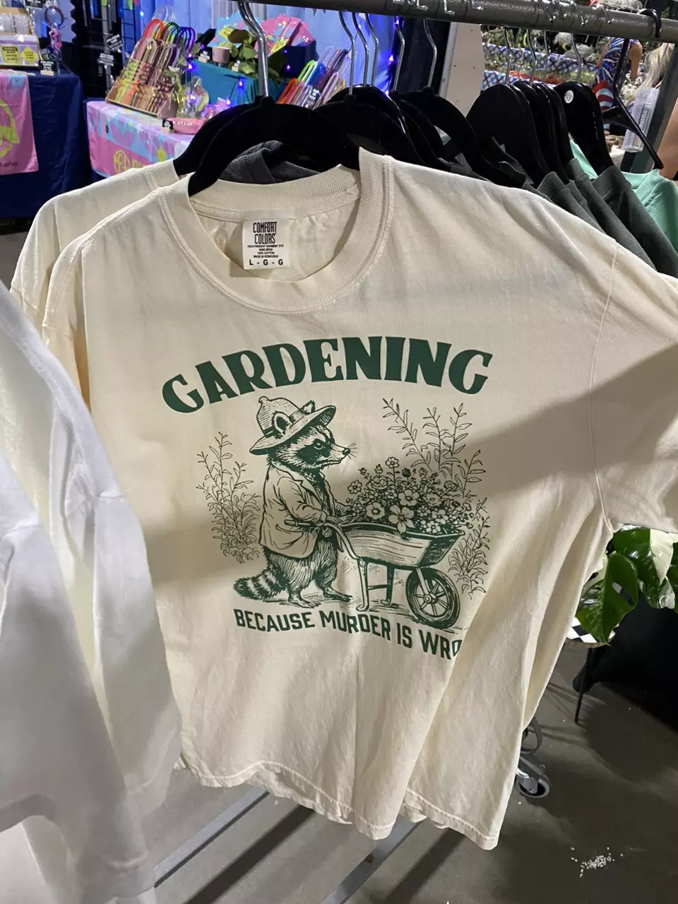 EXTRA LARGE Raccoon Gardening Tee Shirt🌿 thumbnail