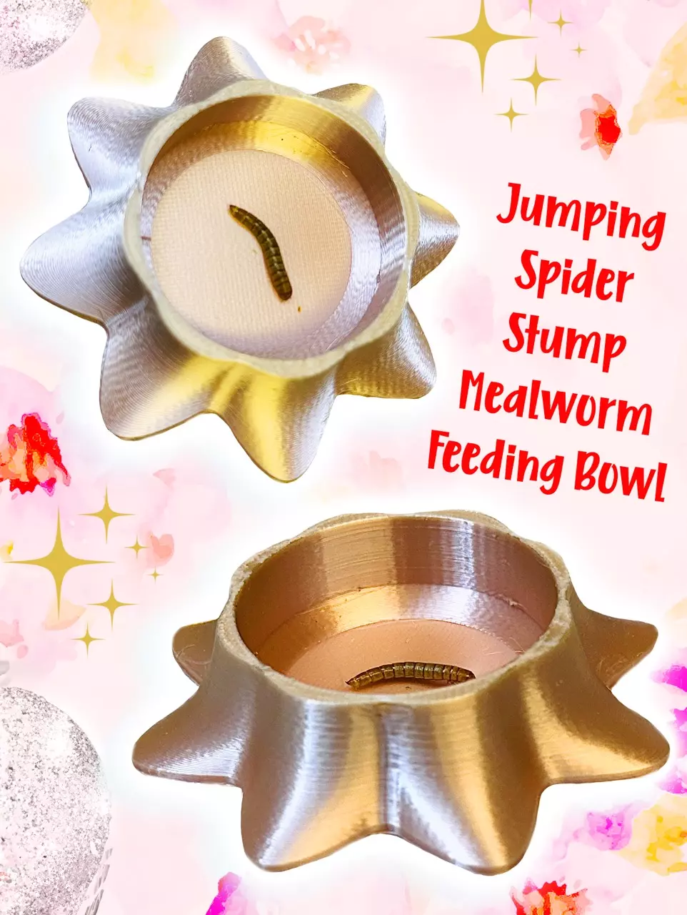 Jumping Spider Stump Mealworm Feeding Bowl thumbnail