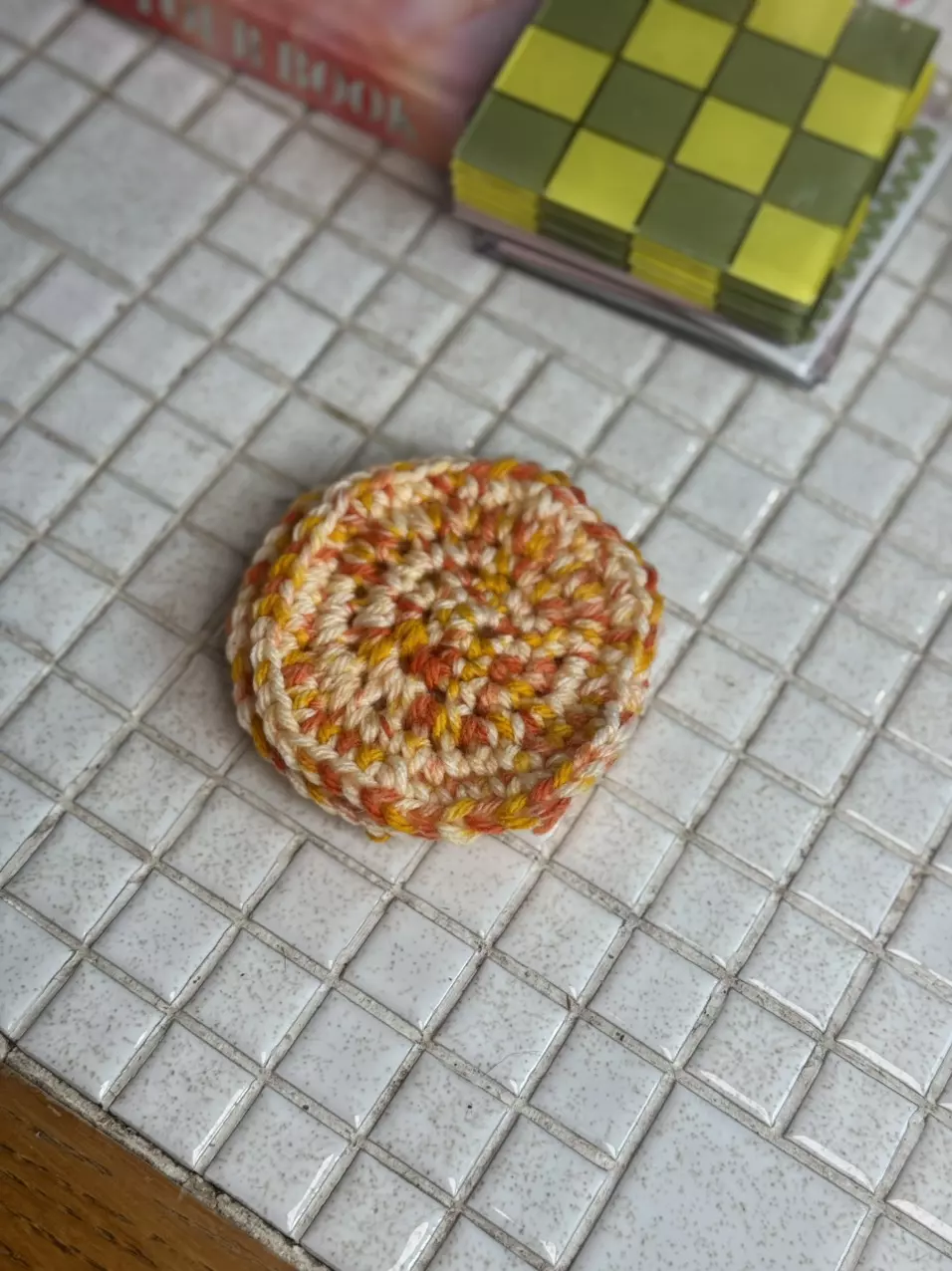 Handmade crochet coaster in Chiefs Kingdom thumbnail