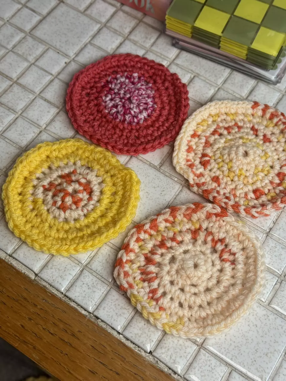 Handmade crochet coaster set thumbnail