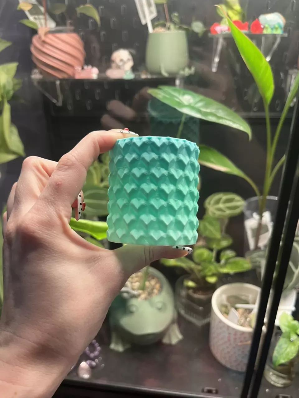 1.5” Heart pot - green/ blue thumbnail