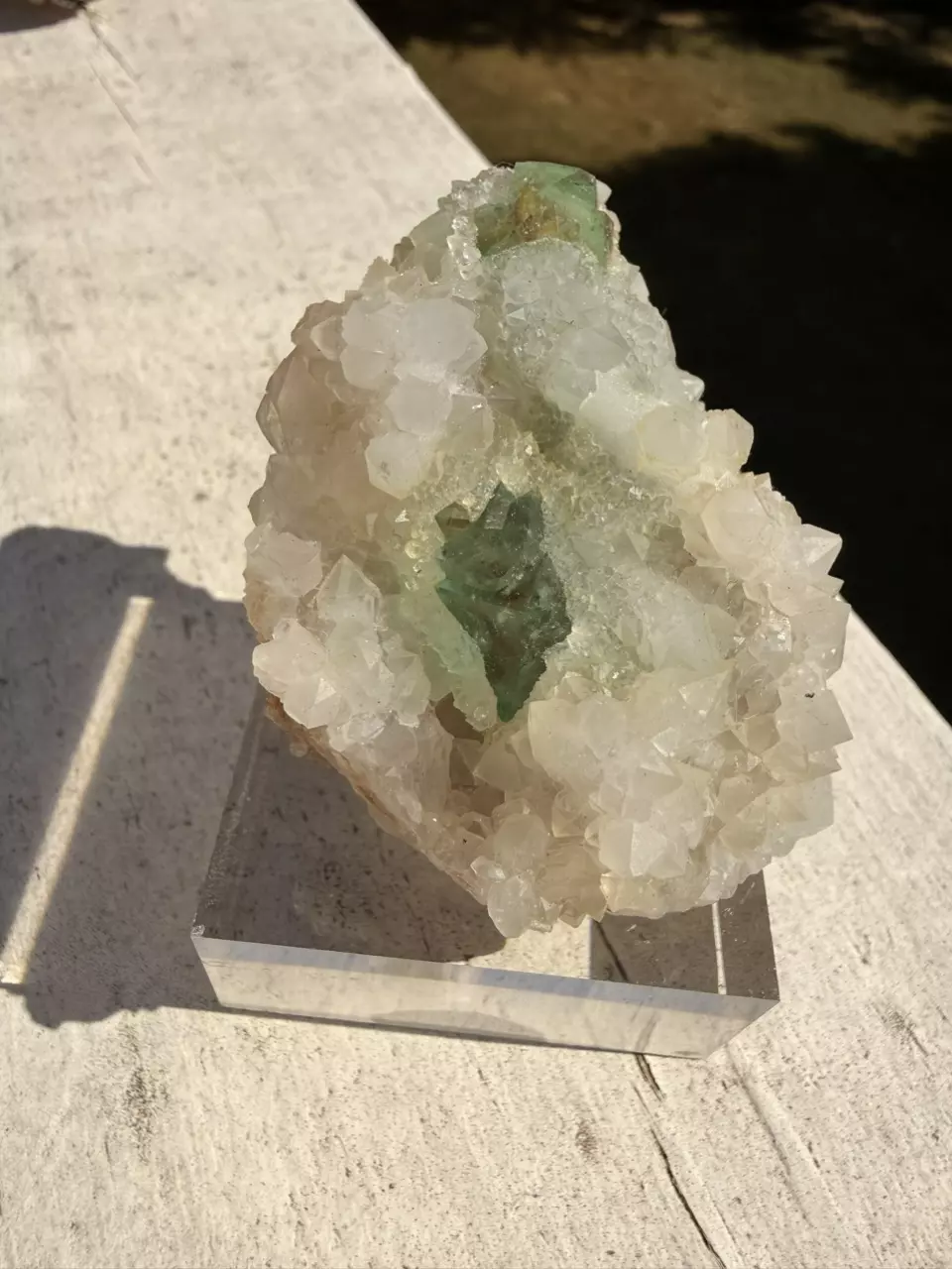 Green Fluorite on Quartz – Riemvasmaak, South Africa thumbnail