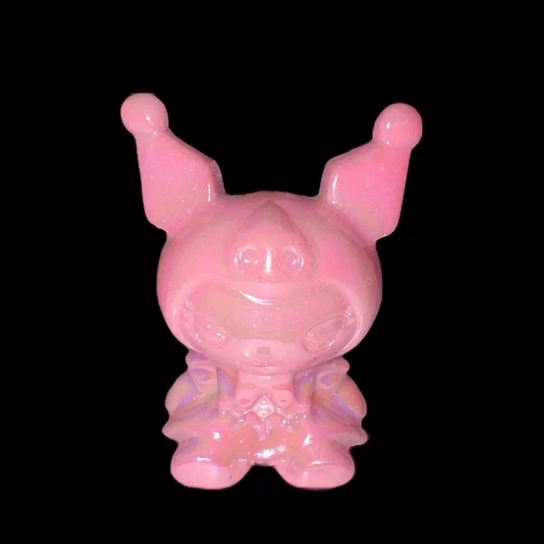 Aura coated pink, white jade stone thumbnail