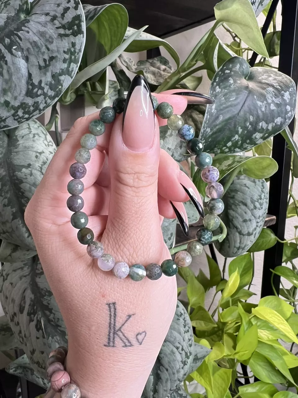 Moss Agate Faceted 6mm thumbnail