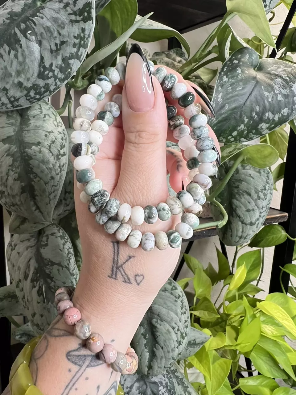 Moss Agate Rondell 8mm thumbnail