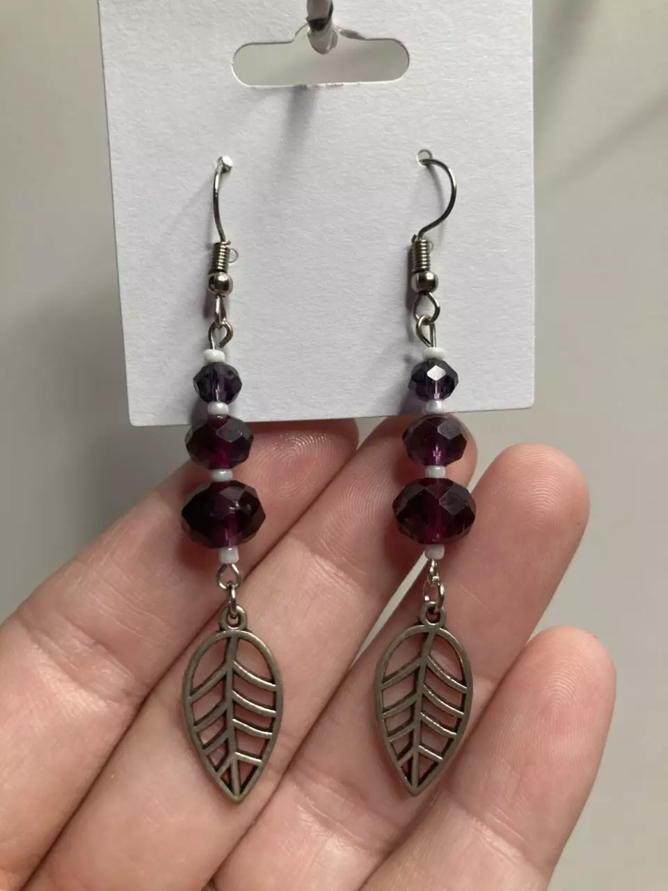 Purple Dangly Plant Lover Earrings thumbnail