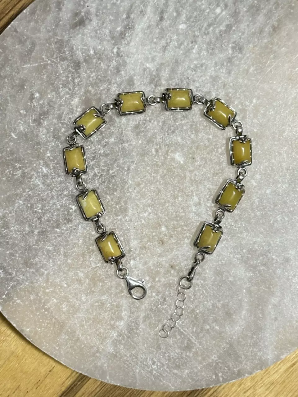 Butterscotch Amber .925 Sterling Silver Bracelet thumbnail