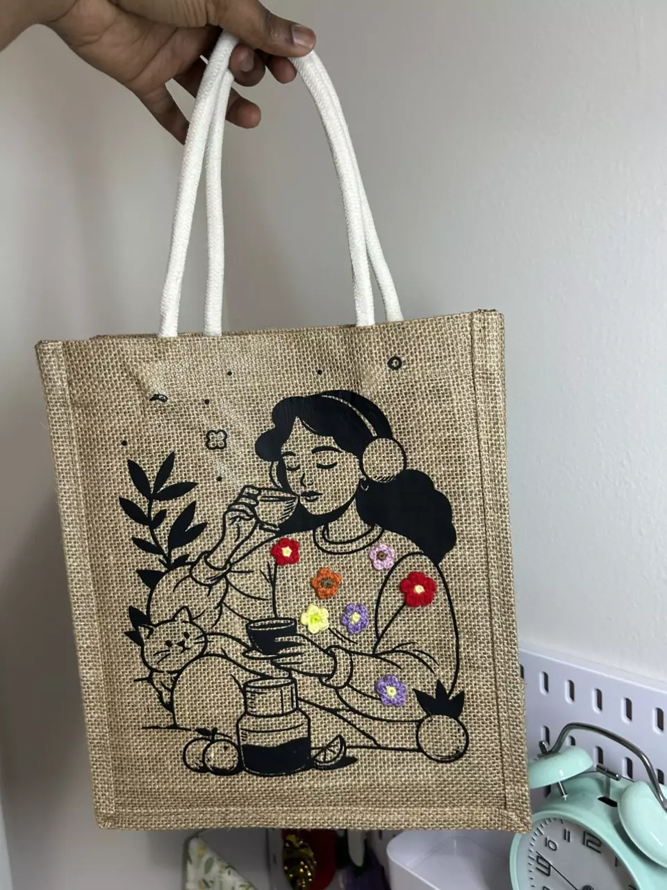 Tea girl tote bag thumbnail