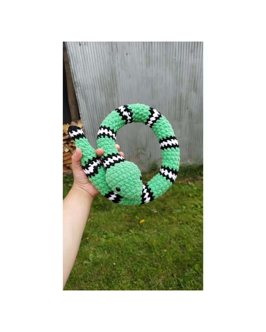 Rattle snake in bright green color thumbnail