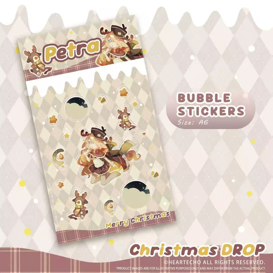 Petra Christmas Drop Bubble Stickers thumbnail