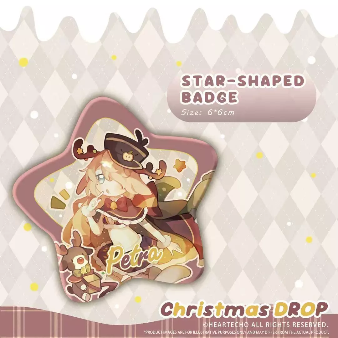Petra Christmas Drop Star-shaped Badge thumbnail