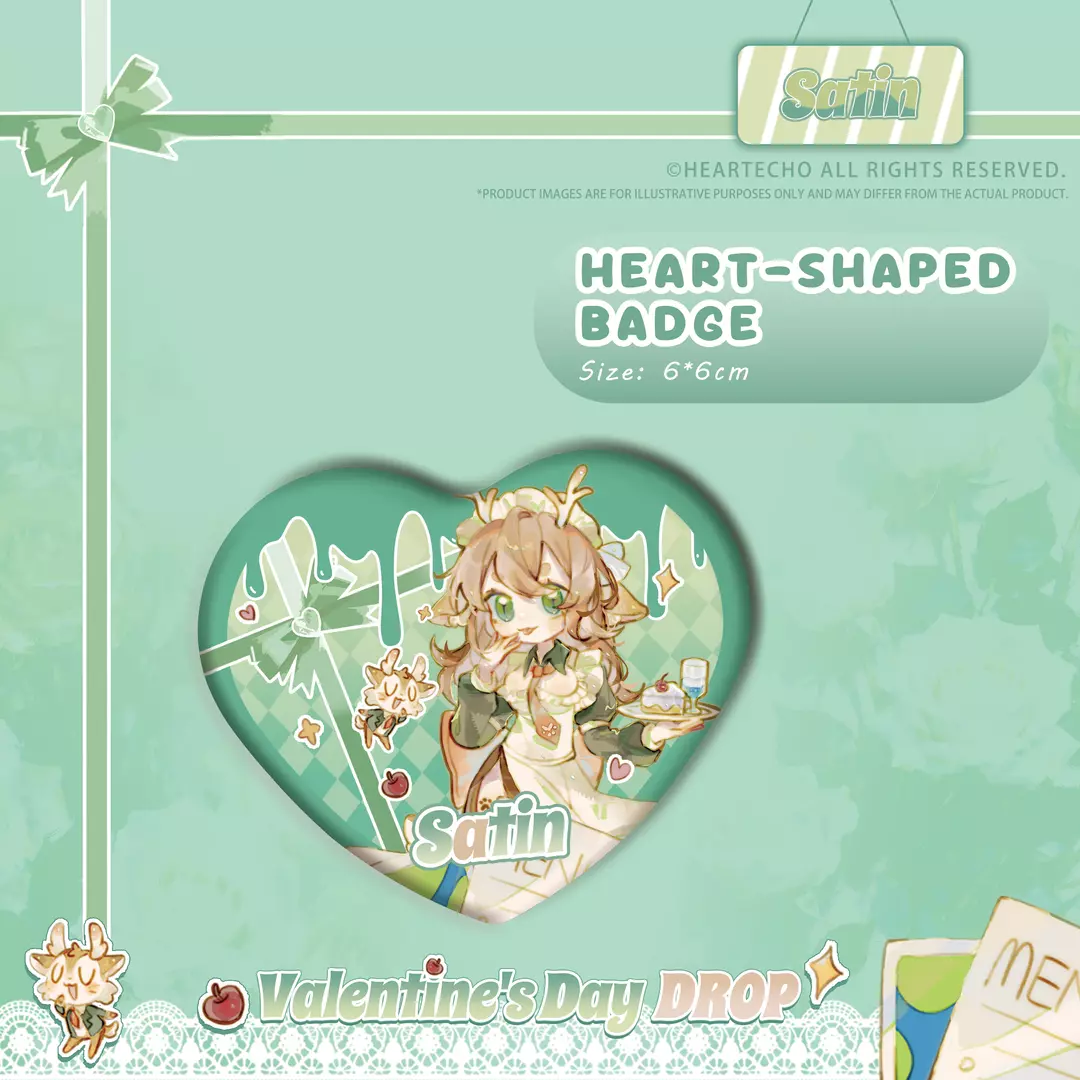 Satin Valentine‘s Day Drop Heart Badge thumbnail