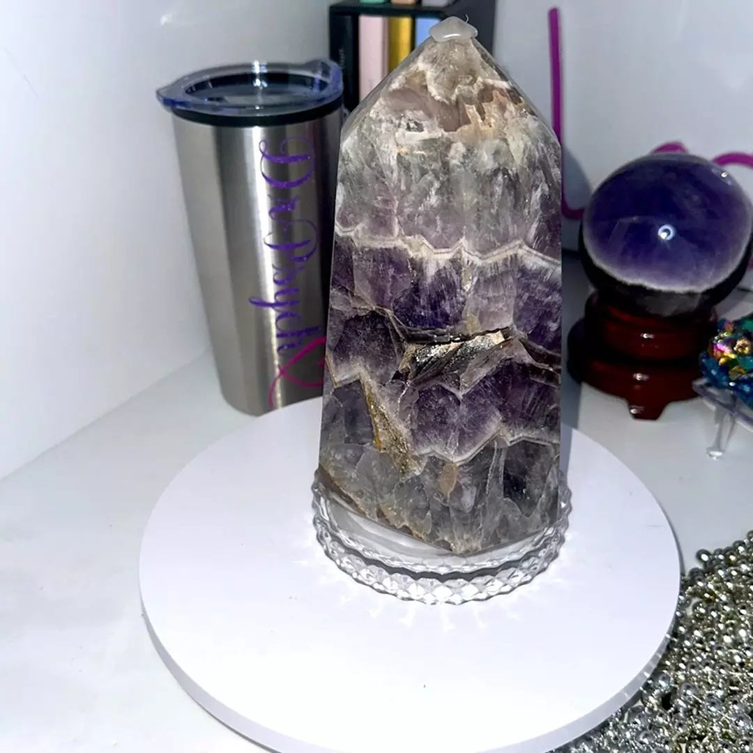 Chevron Amethyst Large Tower  CHAMYTWR-003 3lbs 135MM thumbnail