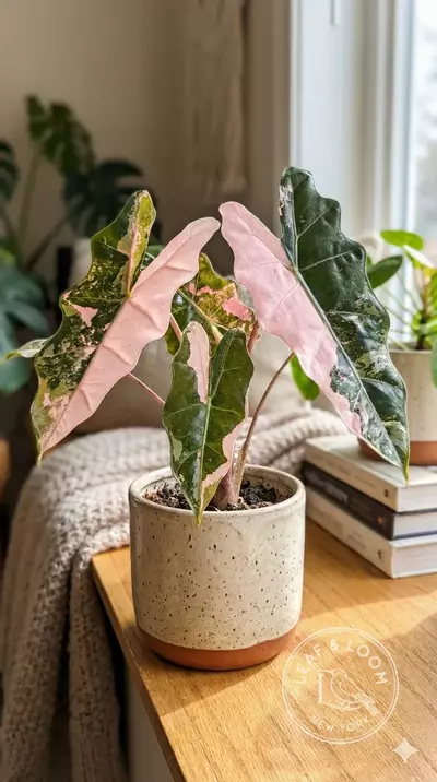 ✨ Alocasia 'Pseudo sanderiana' Pink Variegated ✨ 🎀⚔️ (TC