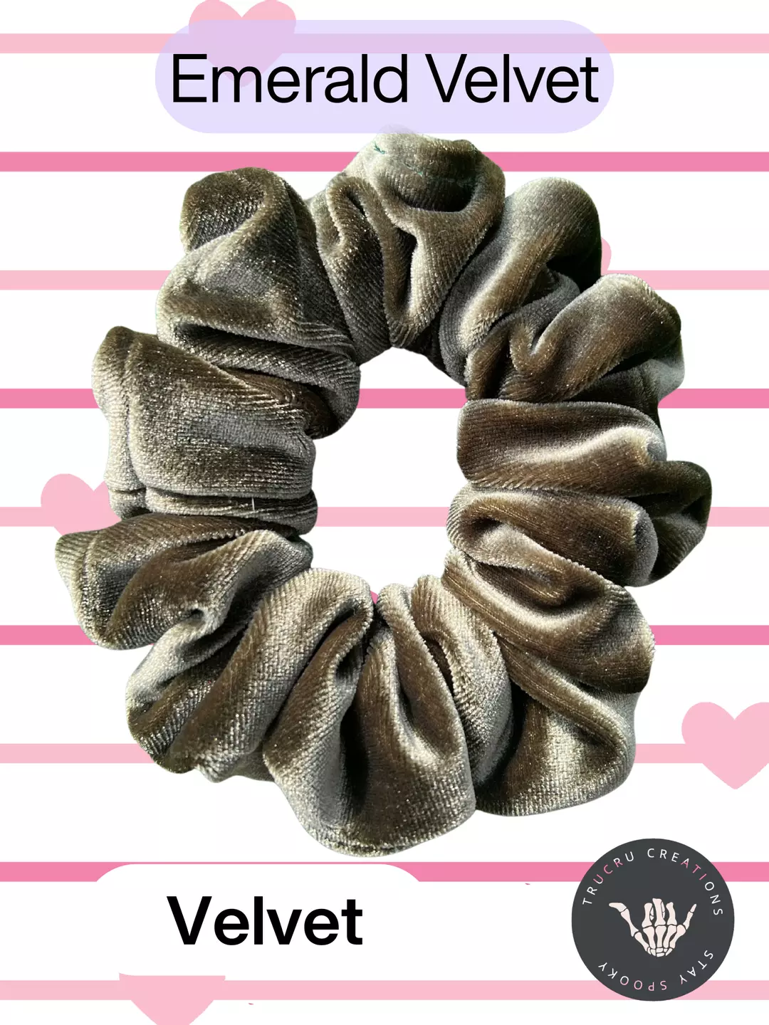 Emerald Velvet Scrunchie thumbnail