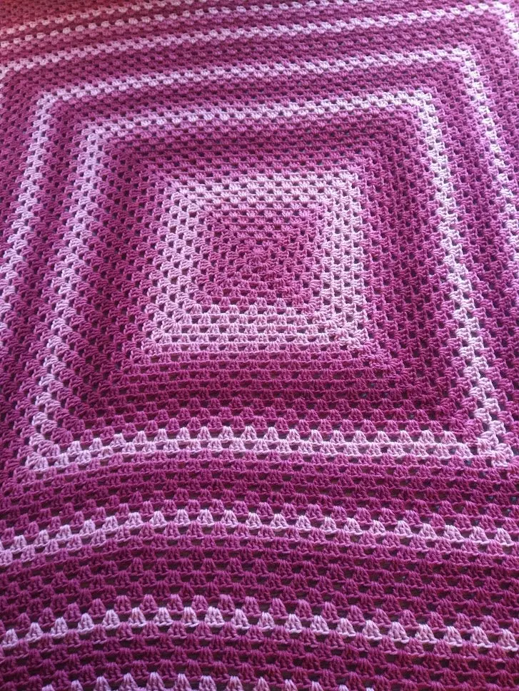 Mainly Maroon Twin Sized Hand Crocheted Blanket thumbnail