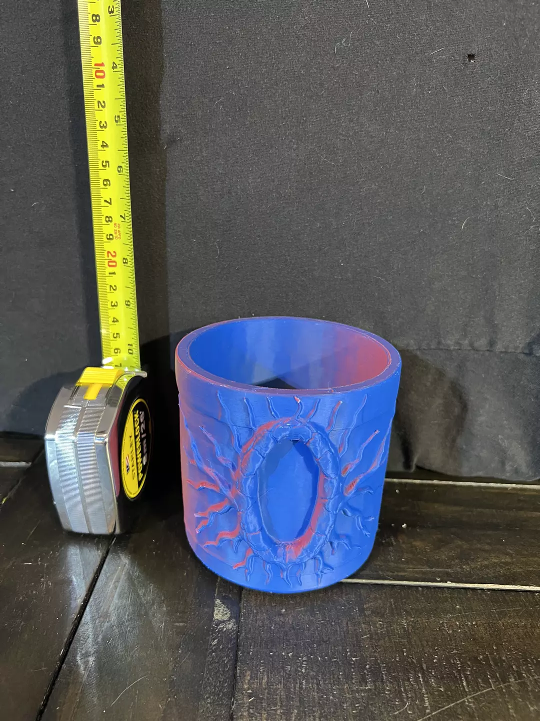 Unique 3D-Printed Decorative Pot in Blue and Red thumbnail