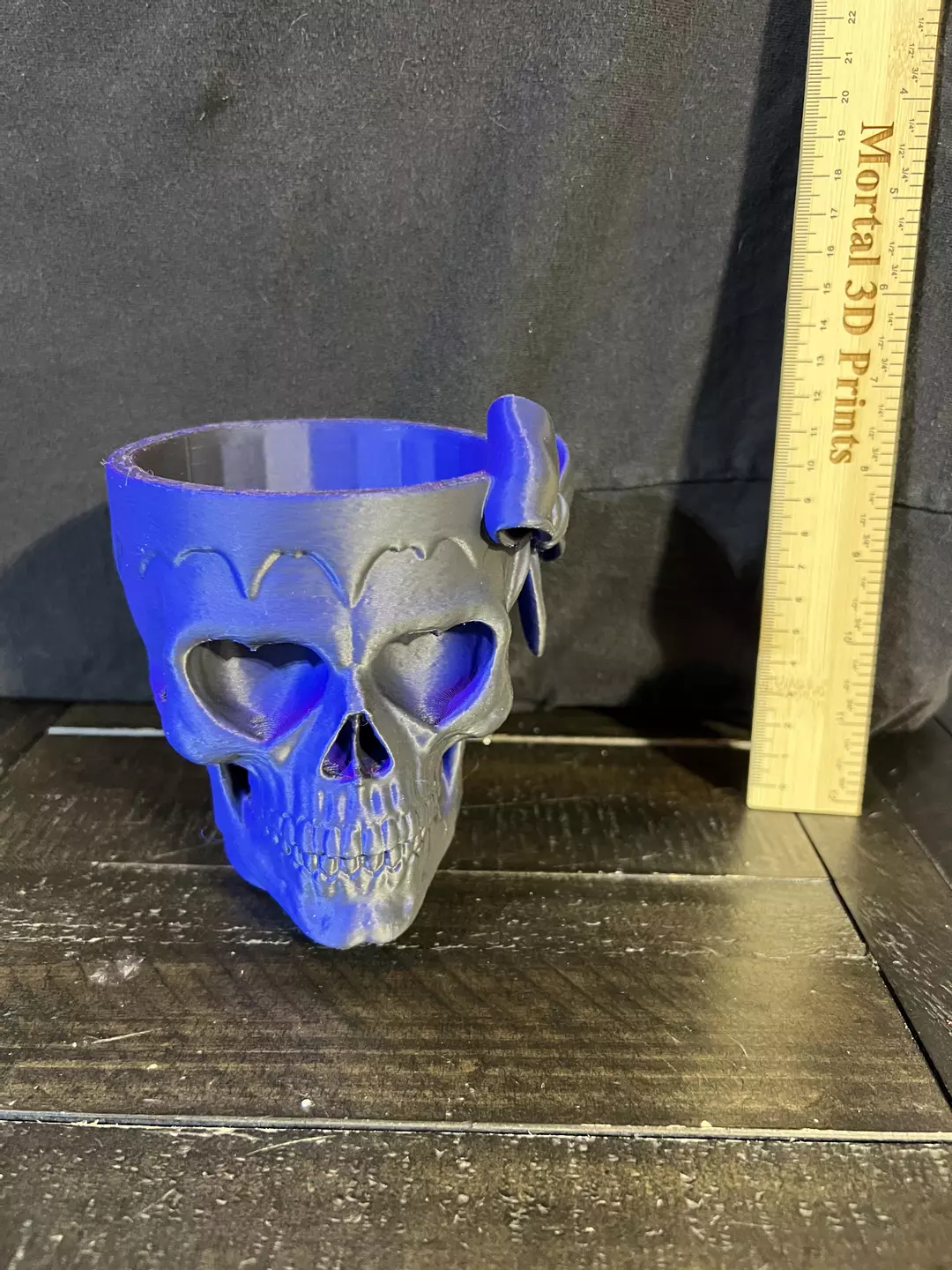 3D-Printed Skull Pot with Bow Design thumbnail