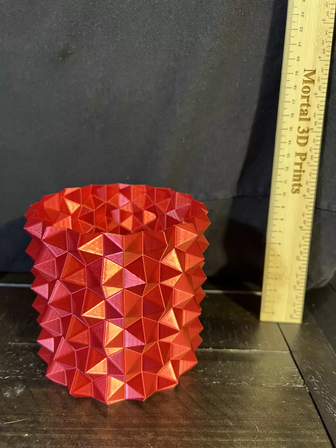 Geometric 3D-Printed Red Pot thumbnail