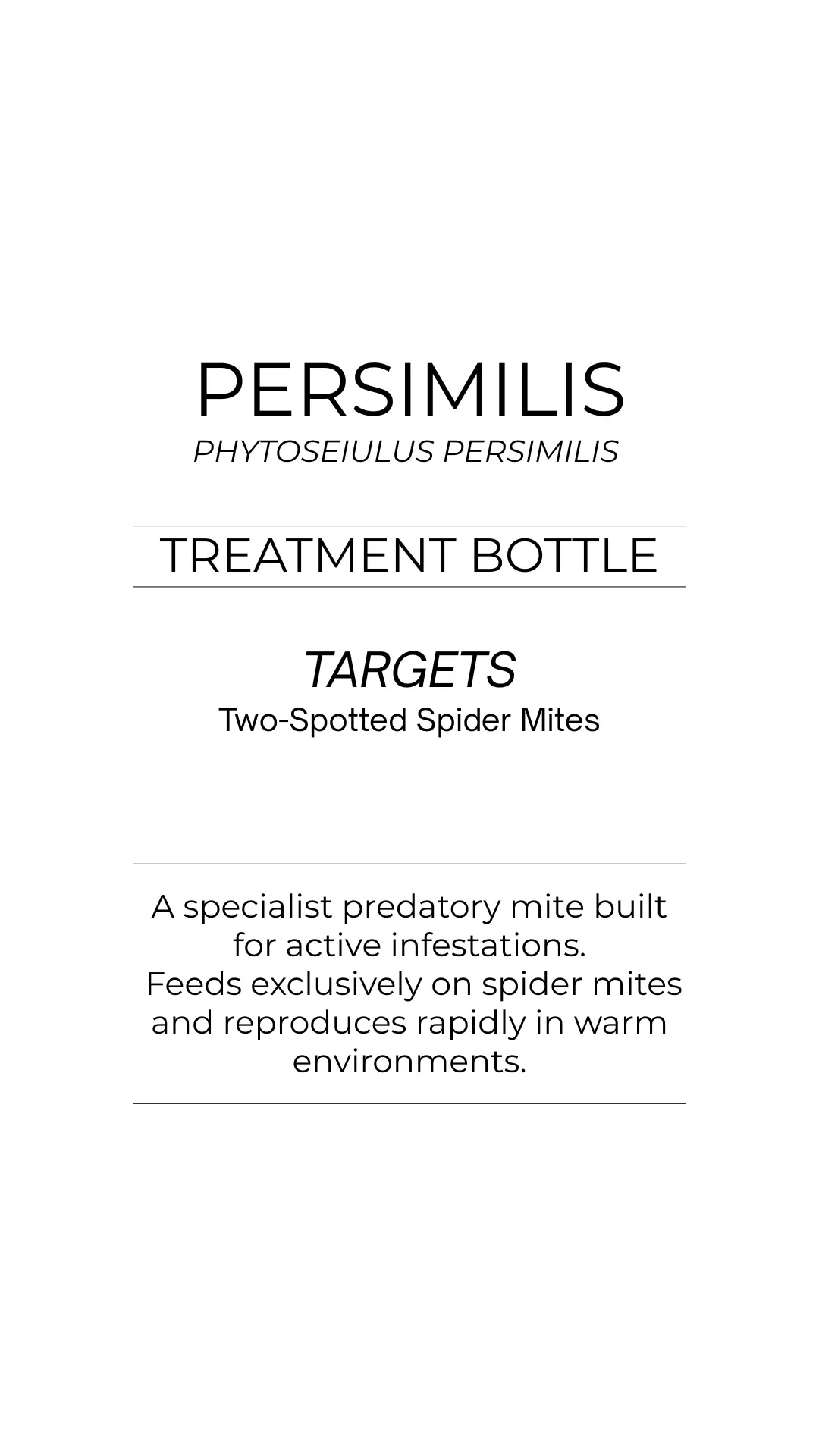 Phytoseiulus Persimilis - Spider Mites - Treatment Bottles thumbnail