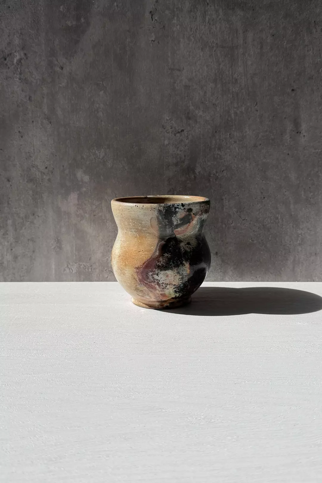 Small Pit Fired Planter - Interior: 2 3/4" W (neck) x 3 5/8" D thumbnail