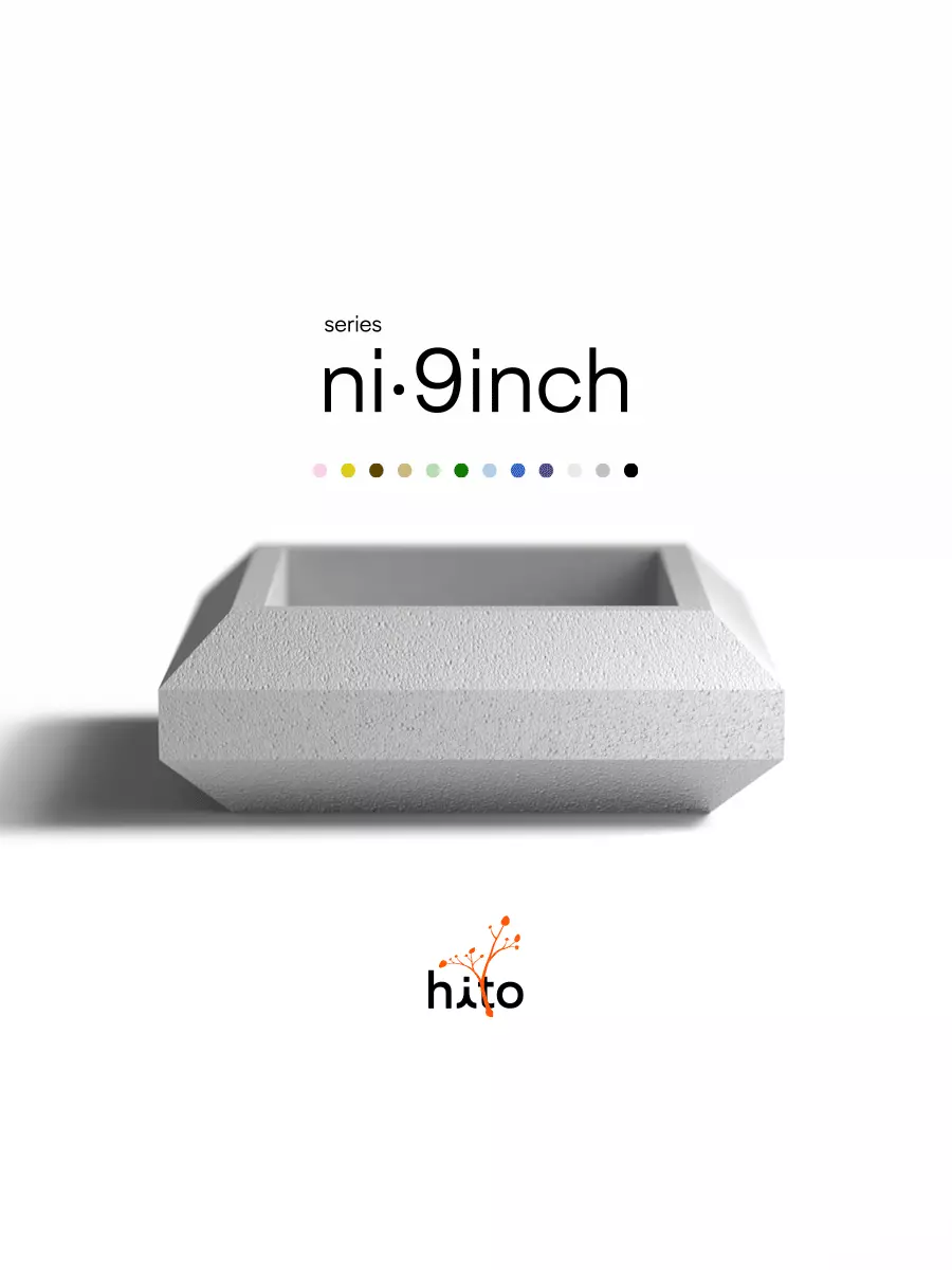 9inch Series Ni Concrete Bonsai Pot thumbnail