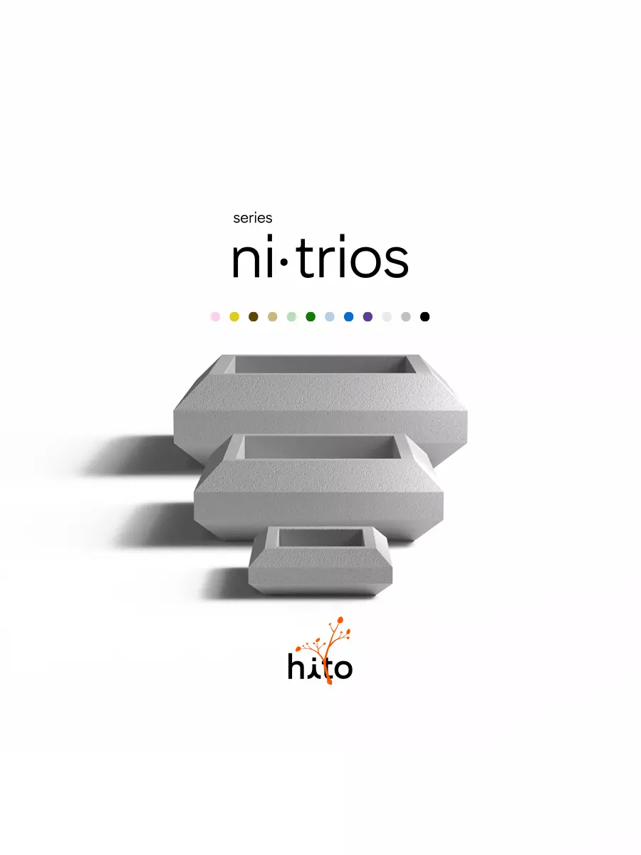 Trios Series Ni Concrete Bonsai Pots thumbnail