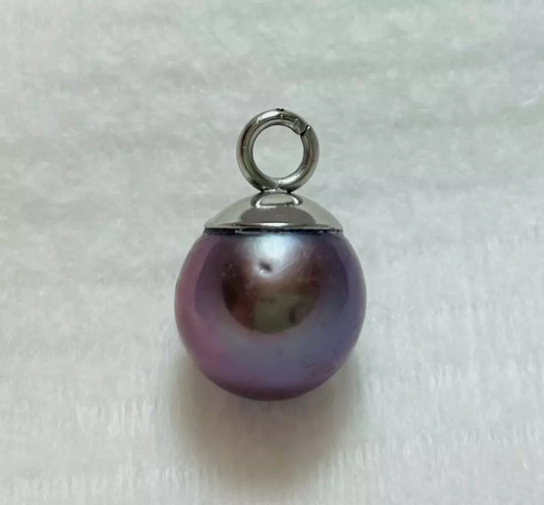 Cultured Freshwater Edison Pearl Pendant on Stainless Steel Bail / 67 thumbnail
