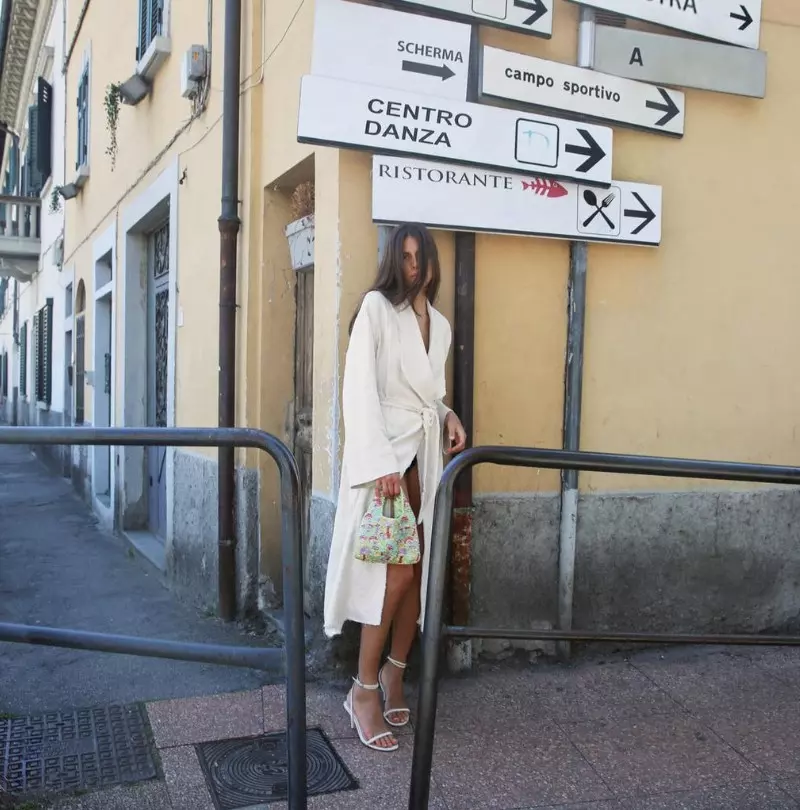 Zara Frayed Rustic Linen Blend Kimono Trench Coat thumbnail