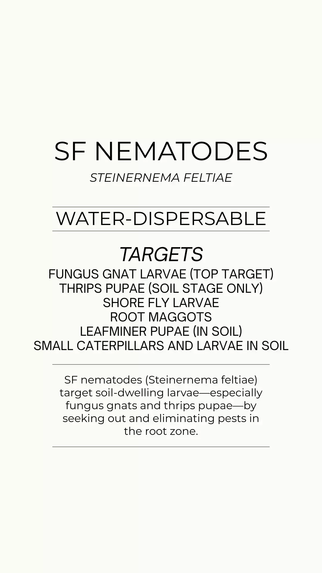 Sf Nematodes - Fungus Gnat larvae, Thrips pupae thumbnail