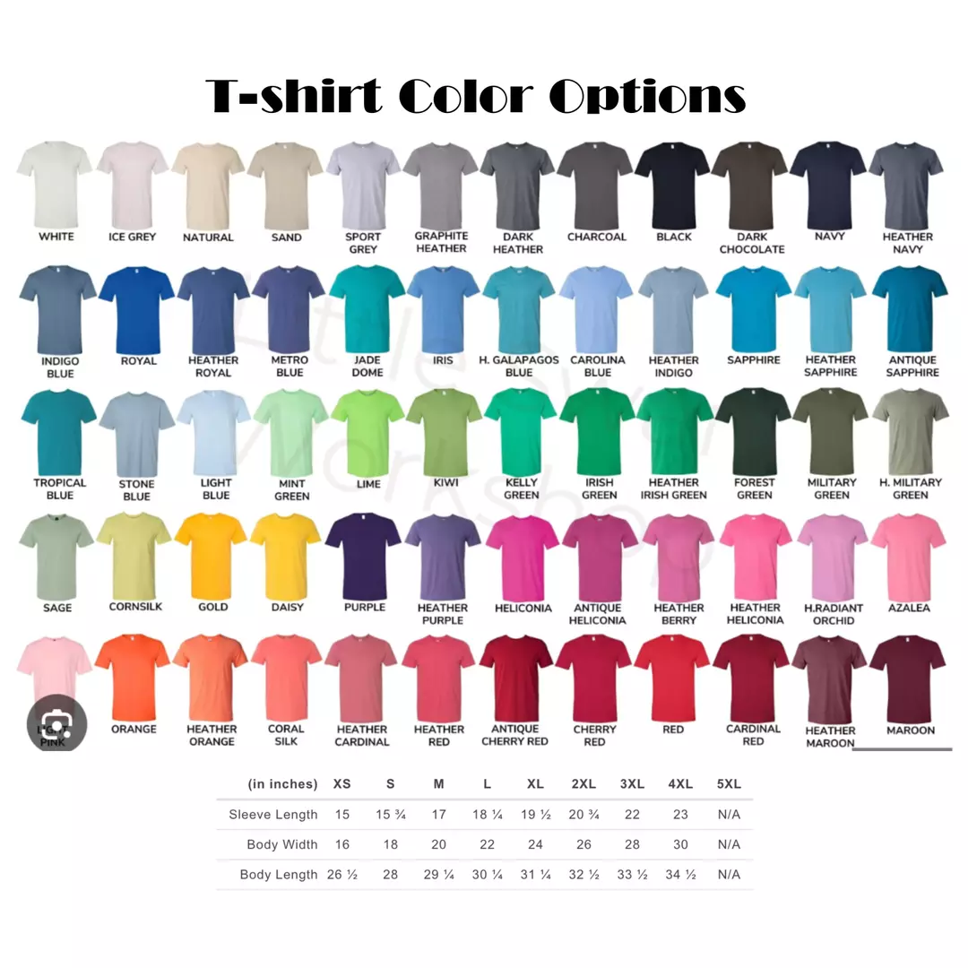 Color Options (T-shirts, Long Sleeve, Hoodie) - DO NOT BUY  thumbnail