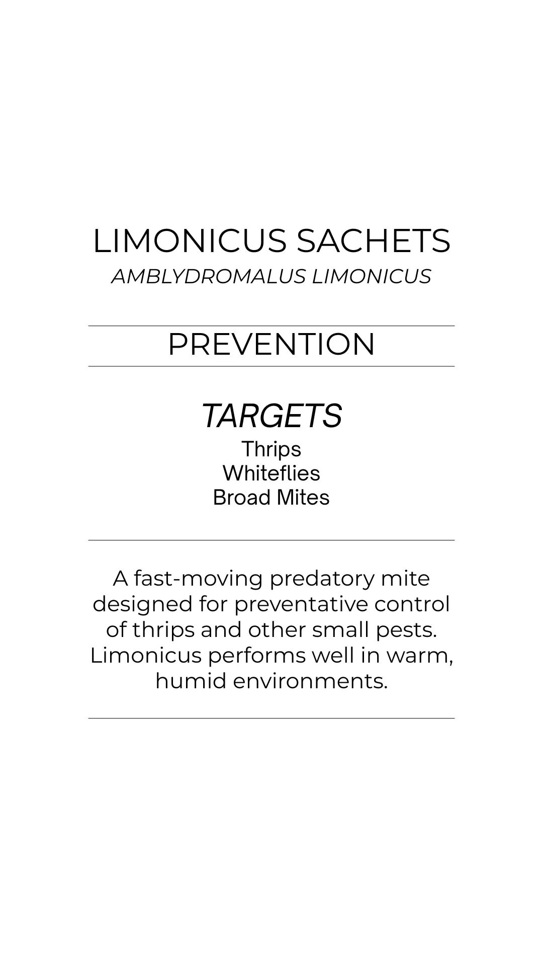 Limonicus Prevention Sachets - Aggressive Thrips Prevention thumbnail