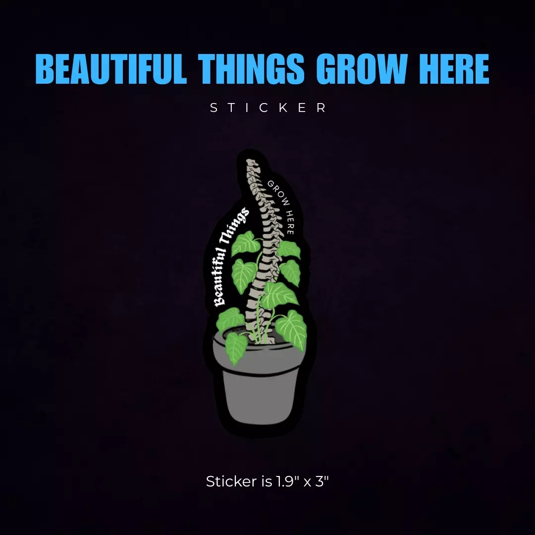 Beautiful things grow here Sticker  thumbnail