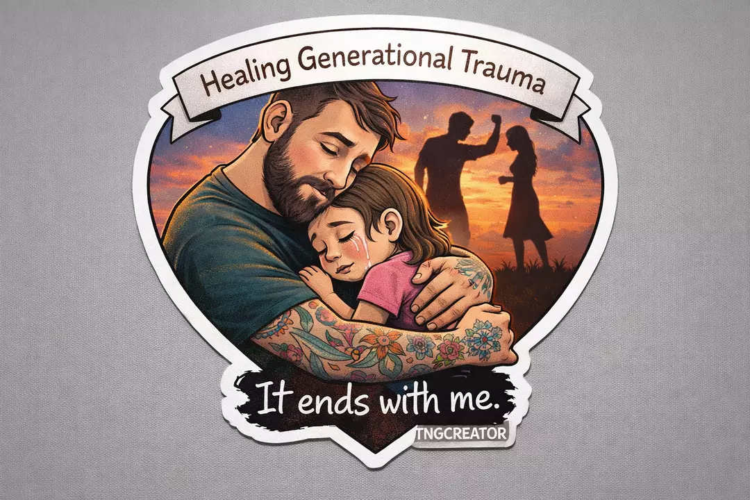 Healing Generational Trauma Sticker – “It Ends With Me” Dad & Daughter  thumbnail