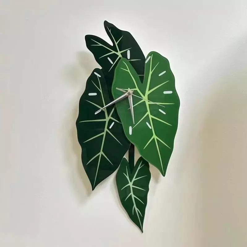 ORIGINAL DESIGN Alocasia micholitziana 'Frydek' Green Velvet Wall Clock thumbnail