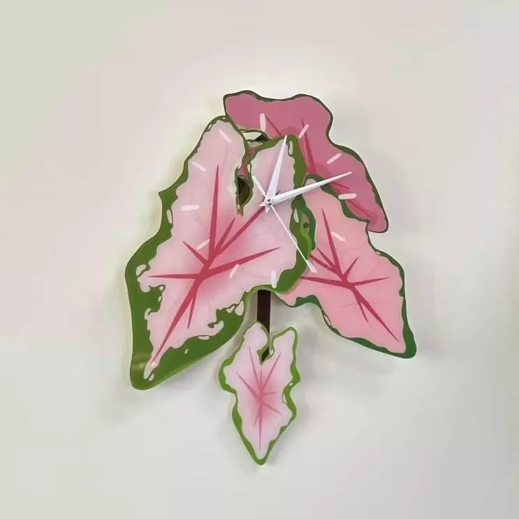 ORIGINAL DESIGN Caladium Wall Clock | Minimalist Plant Decor | Wall Clock thumbnail