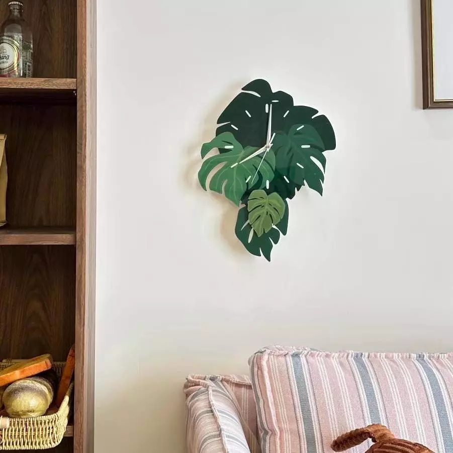 ORIGINAL DESIGN Monstera clock | Plant Lover Gift | Minimalist  Wall Clock thumbnail