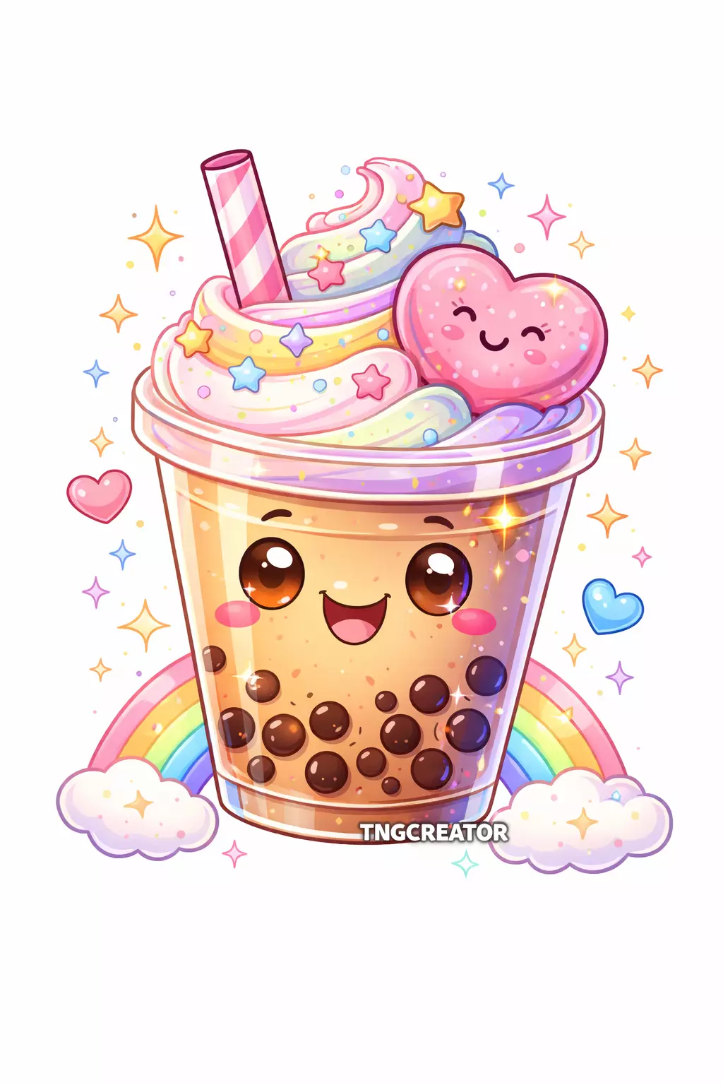 Kawaii Boba Sticker | Cute Bubble Tea Vinyl Decal | 3 Inch Waterproof Sticker  thumbnail