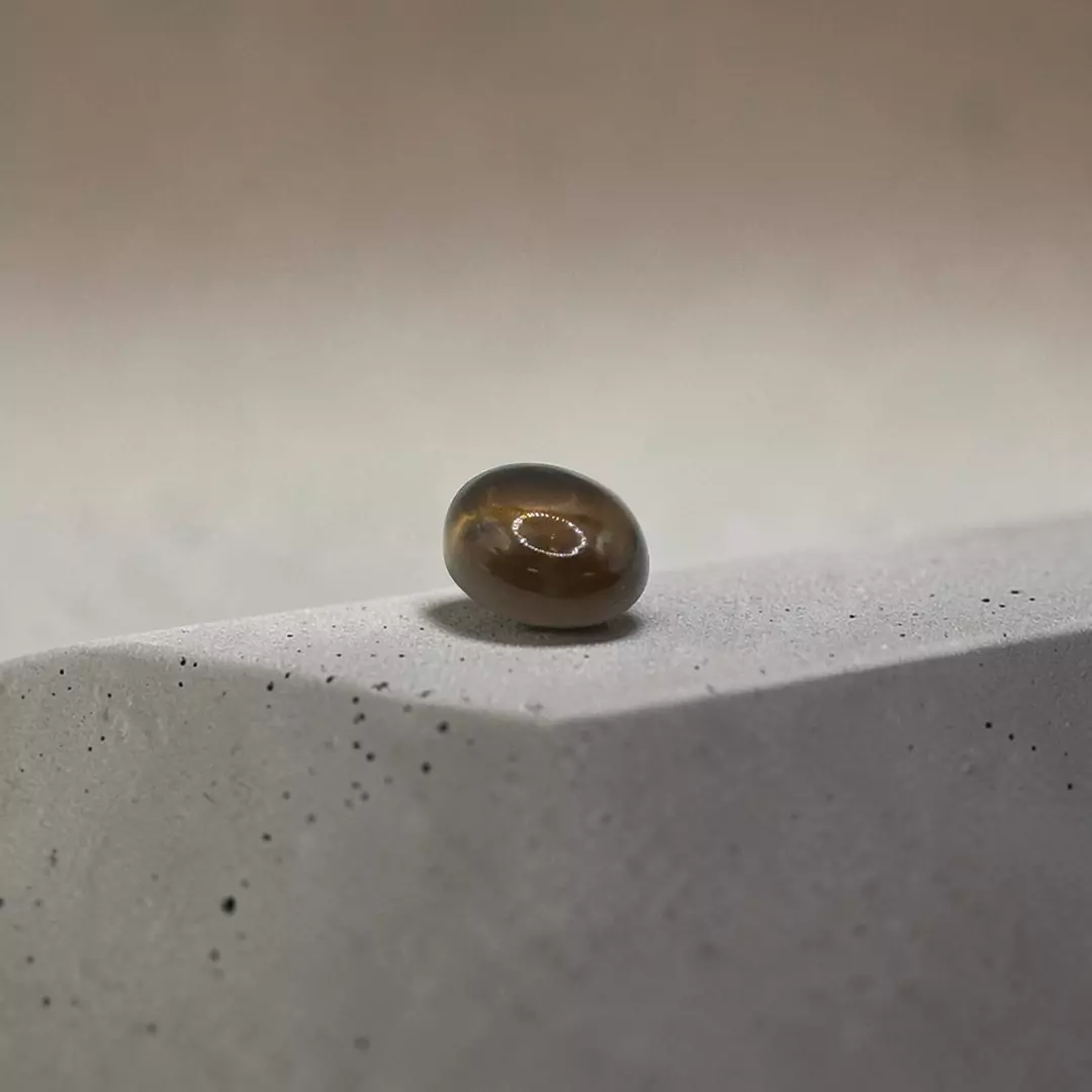 4.97 Carat Oval Cabochon Smoky Quartz Gemstone - Live Show Listing thumbnail